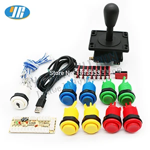 Аркадная игра diy части для DIY Raspberry pi 1 2 3 Mame Нулевая задержка USB энкодер 8 способ джойстик в американском стиле 28 мм Кнопка - Цвет: 1 player Mixed color