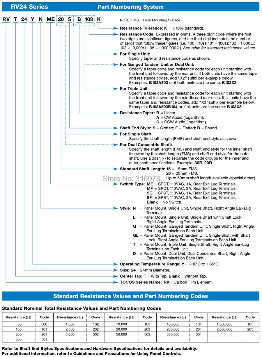 (10 шт./лот) RV24YN 20S B105 TOCOS COSMOS 1M OHM промышленная панель управления вращающийся