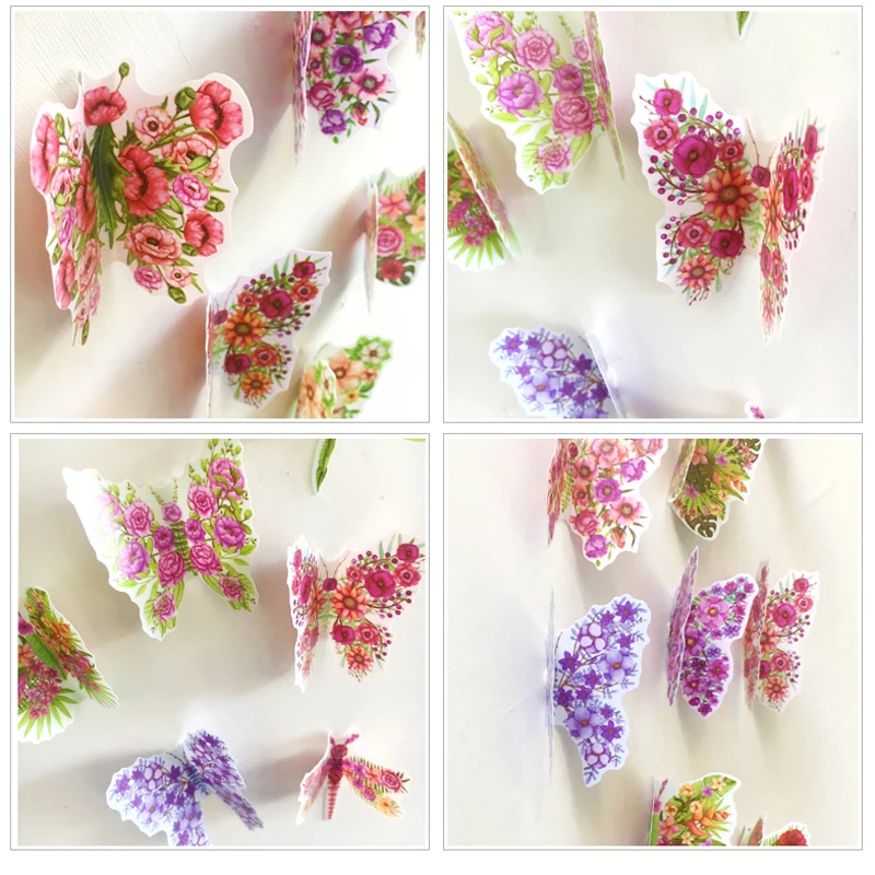 15 шт. 3D наклейки на стену в виде цветов и бабочек|butterfly wall|butterfly wall stickerswall sticker |