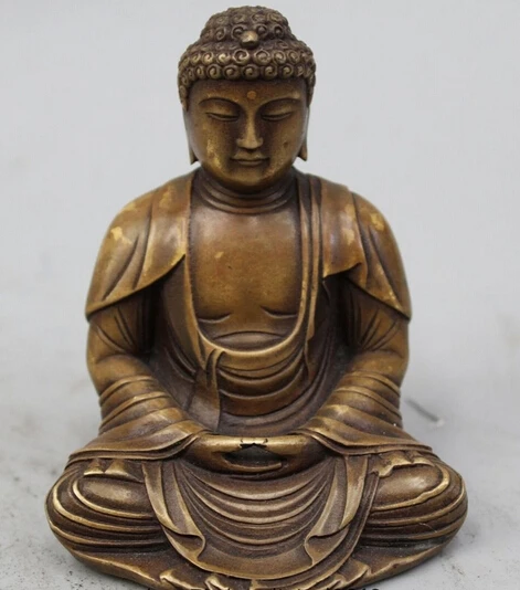 free shipping wholesale factory 4&quot Tibet Buddhism Bronze Seat Sakyamuni Shakyamuni Amitabha Buddha Statue | Дом и сад