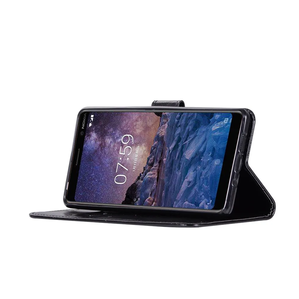 Флип-чехол YeeSite для Nokia 7 Plus роскошный чехол-кошелек из ТПУ и искусственной кожи