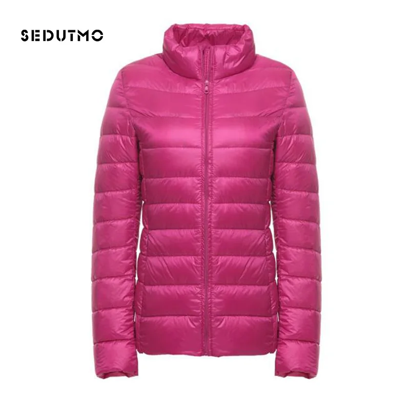 Женский ультралегкий пуховик SEDUTMO короткий размера плюс 3XL на утином пуху теплый