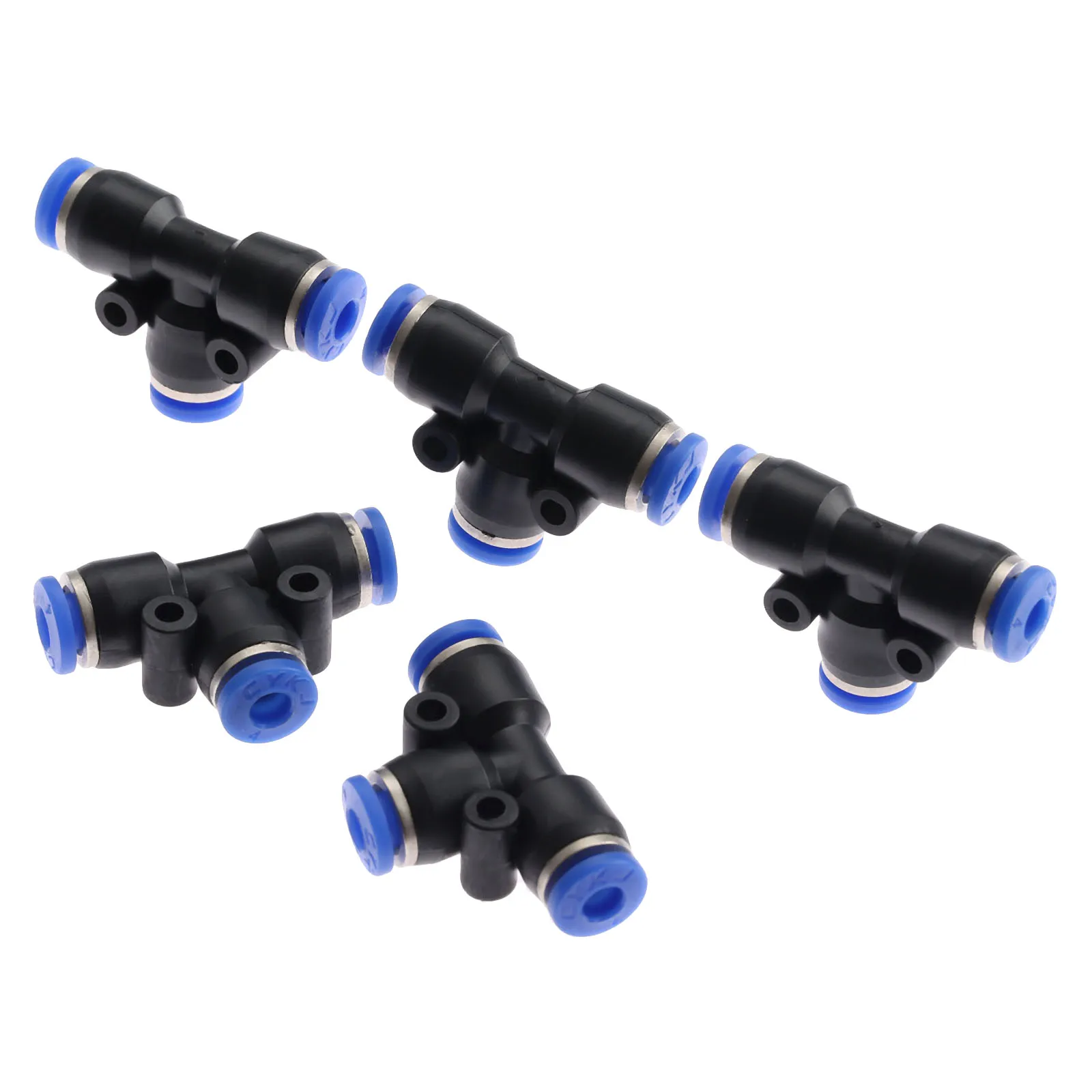 5 шт. PE4 Т-образный перекресток пневматические фитинги воздушный 3 способа быстрой