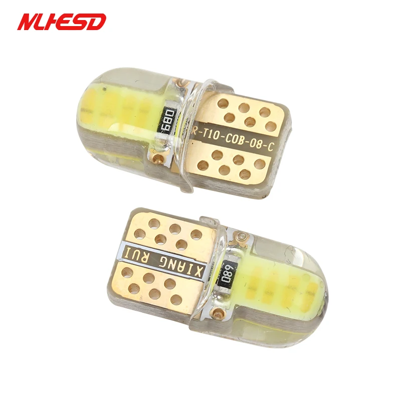 10 шт. LED W5W T10 194 168 COB 8SMD Led парковочная лампа авто Клинообразная CANBUS яркая кварцевая