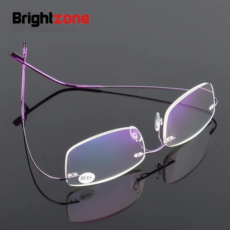 Brightzone складные сверхлегкие дальние очки для чтения для женщин, металлические очки для пожилых людей, бескаркасные брендовые дизайнерские Классический прозрачный
