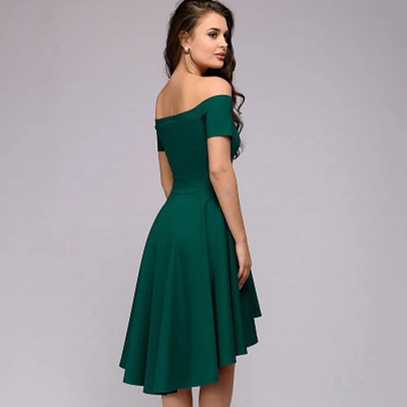 2018 Сексуальная с плеча асимметричный подол летнее платье Для женщин элегантный