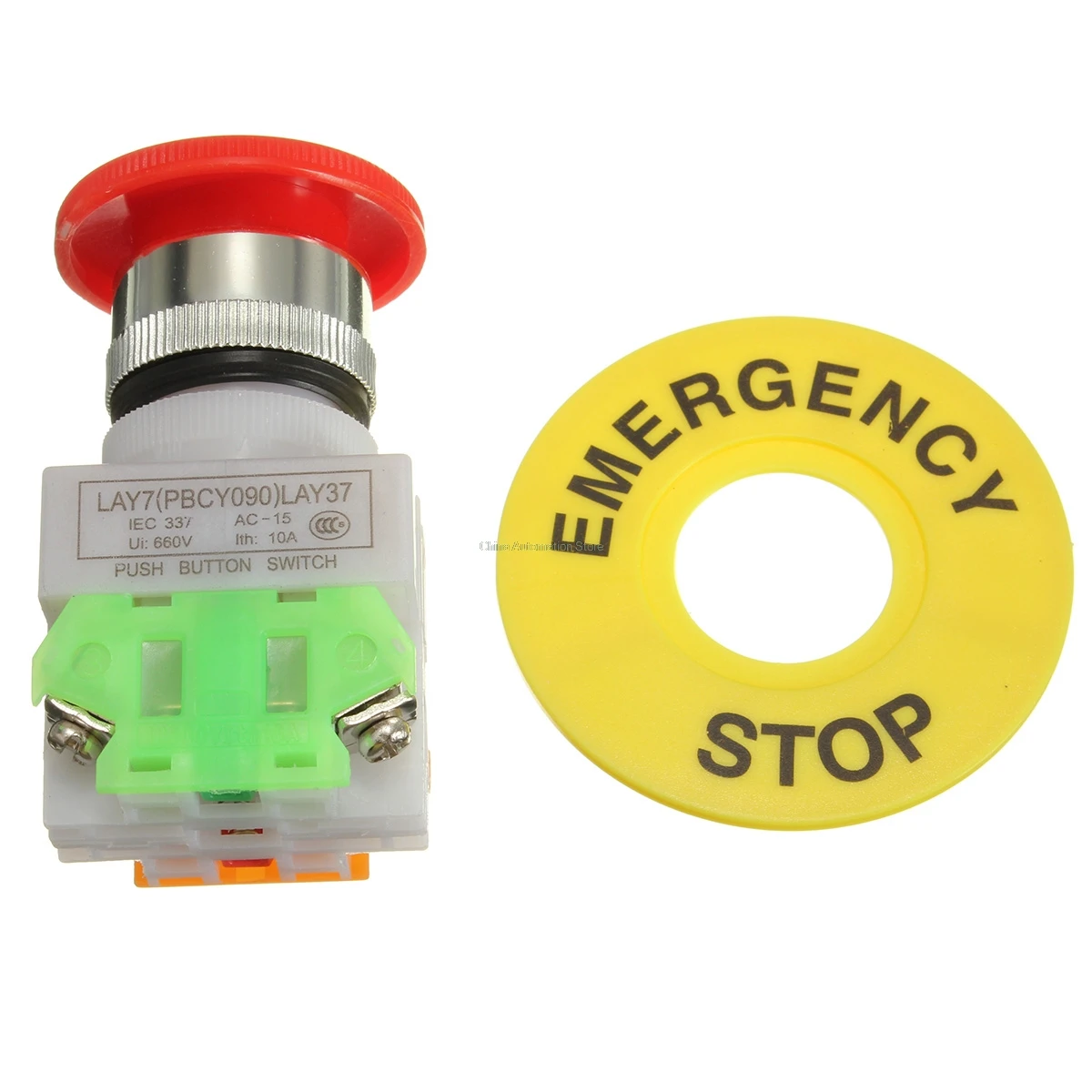 AC 660V 10A Plastic Shell Red Sign Emergency Stop Mushroom Push Button Switch | Обустройство дома
