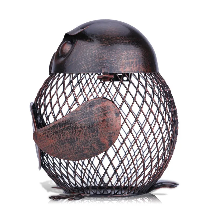European Style Antique Imitation Owl Piggy Bank Iron Art Home Creative Personality Decoration Accessories Kids Gift Toy M97 | Дом и сад
