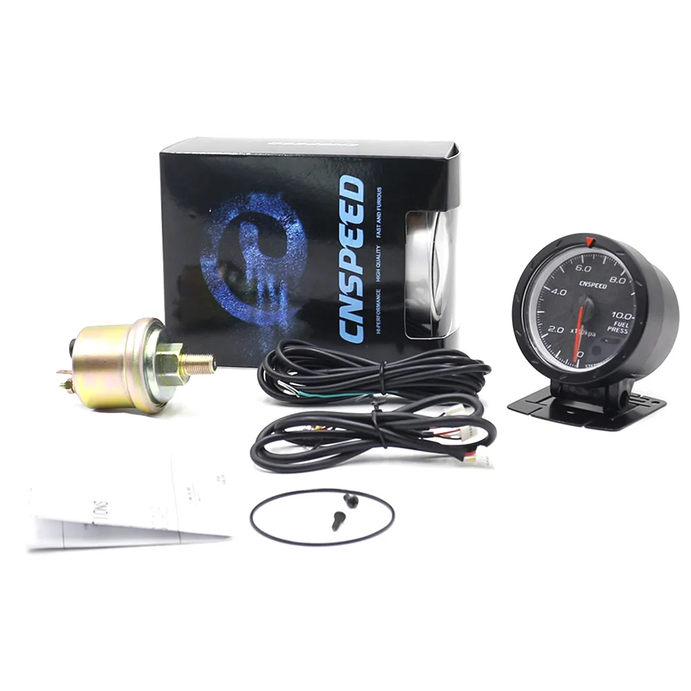 Fuel Press Gauge CNSPEED 60 мм Датчик температуры воды вольтметр датчик температуры масла манометр турбо датчик давления масла - Цвет: Fuel Press Gauge