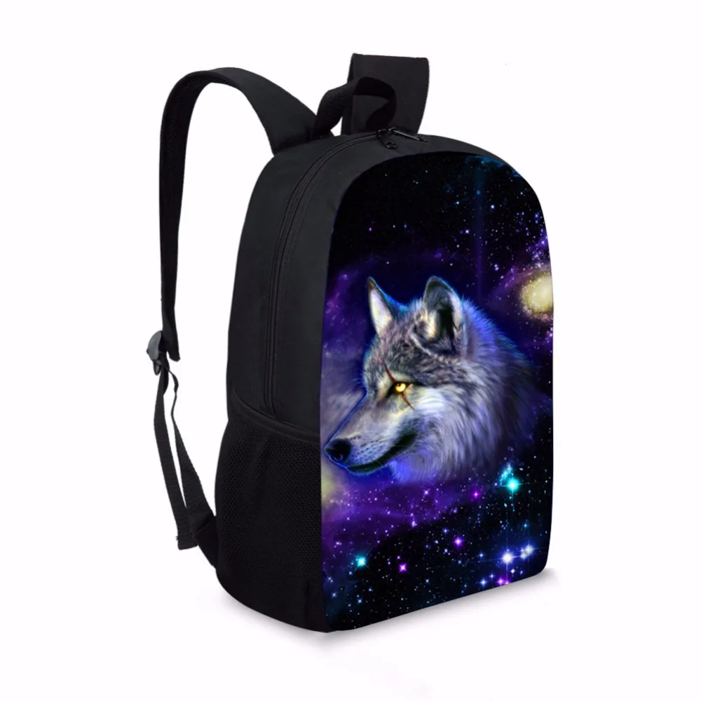 TWOHEARTSGIRL Galaxy Star Wolf Детские рюкзаки для подростков мальчиков школьный рюкзак студенческий Детский рюкзак Mochila