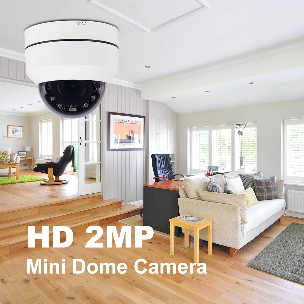 2 мегапиксельная мини купольная WiFi PTZ IP камера для помещений 1080P Беспроводная 4