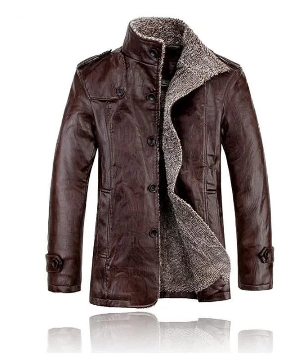 

Men's fur one PU leather jacket 2019 new fashion plus velvet autumn motorcycle coat coat artificial leather leather jacket