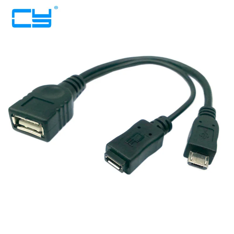 

Черный цвет микро USB 2,0 OTG Хост флэш-диск кабель с микро USB питания для Galaxy S3 i9300 S4 i9500 Note2 N7100 Note3 N9000 и