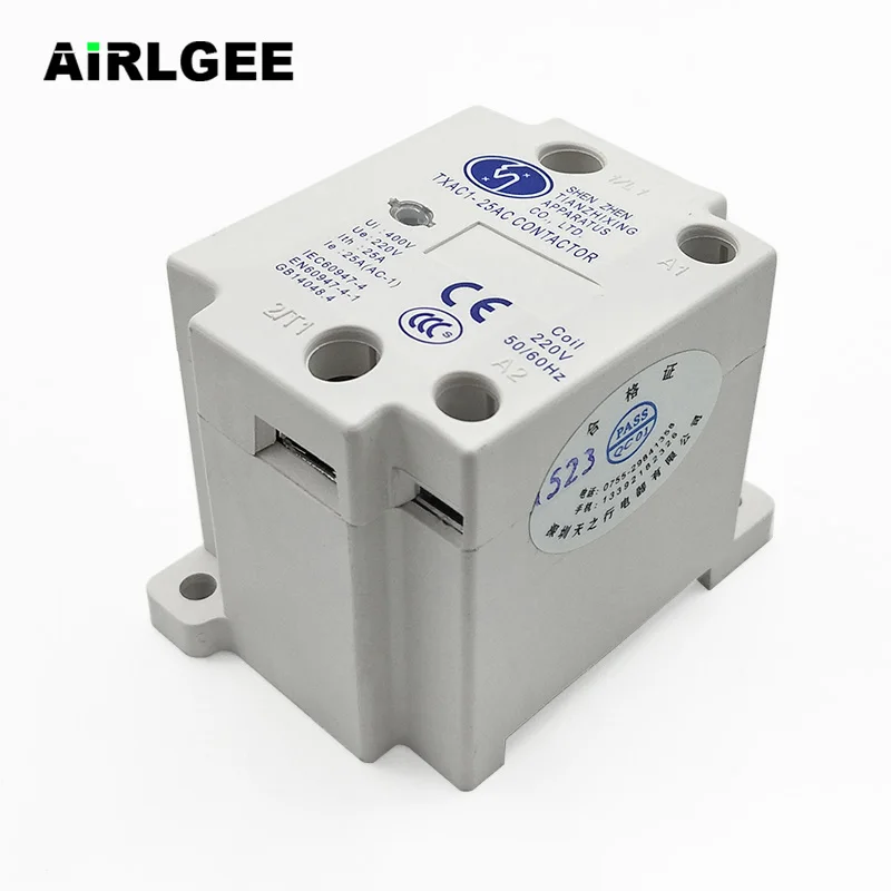 AC400V Ui 25A однополюсный 1 NO 220V 50/60Hz катушка контактор переменного тока TXAC1 25 машина
