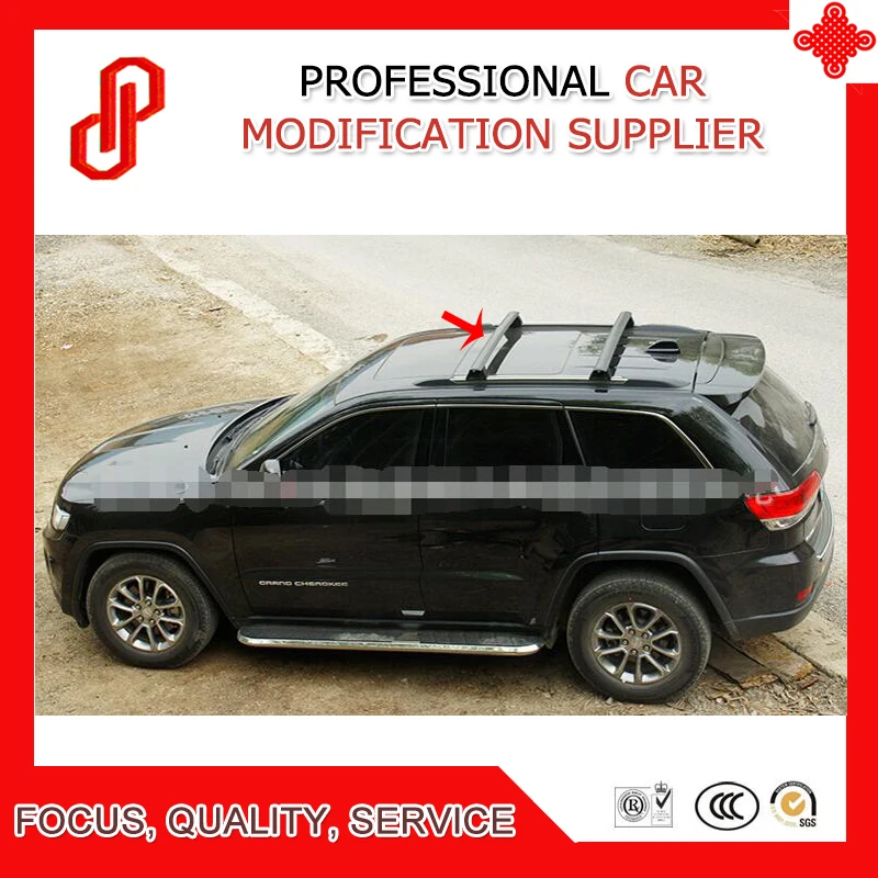1 пара алюминиевый сплав черный цвет выделенный крест бар крыши для Grand Cherokee 2011 2012