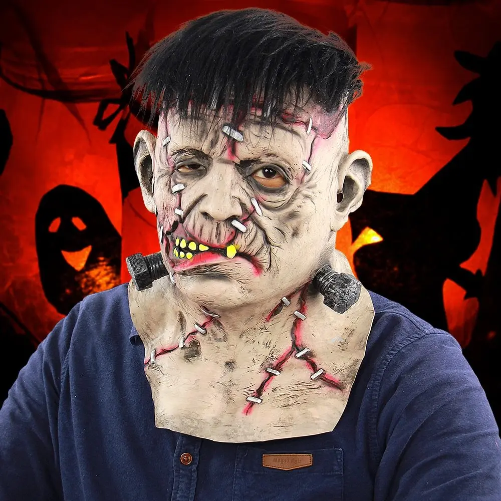 Латексная Маска на Хэллоуин забавная страшная маска со скромными ушами для