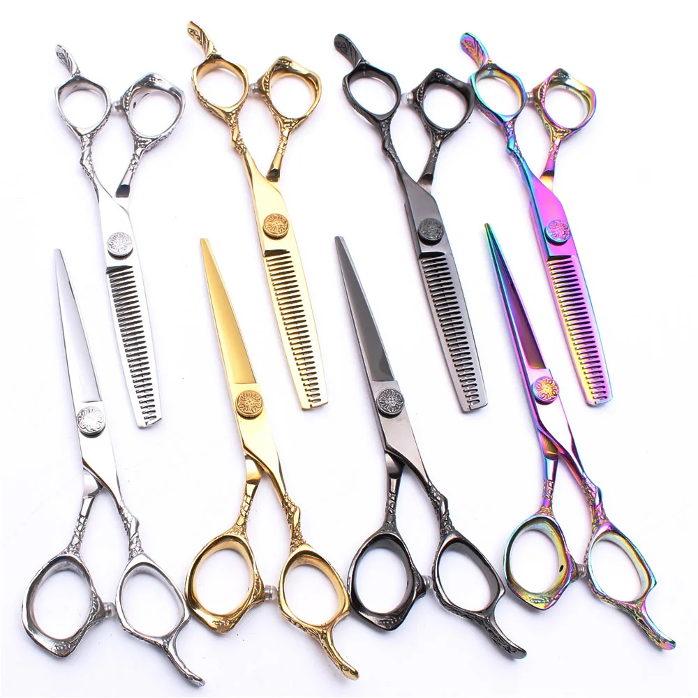 

9001# 5.5" 16cm JP 440C Customized Logo Professional Hairdressing Scissors Cutting Shears Thinning Scissors Salon Hair Scissors