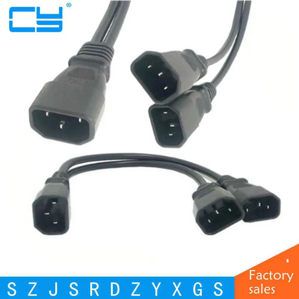 Бесплатная доставка номер отслеживания один разъем C14 на двойной Power IEC320 Y