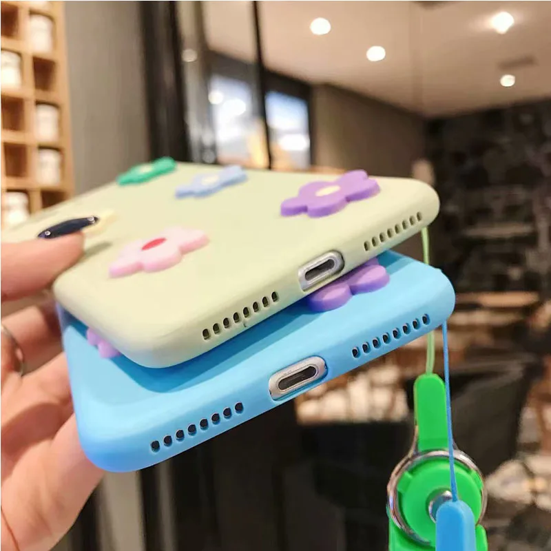 Мягкий чехол для телефона с 3D цветами Samsung Galaxy Note 10 Plus S6 S7 Edge S8 S9 S10 PLUS S10E цветком из