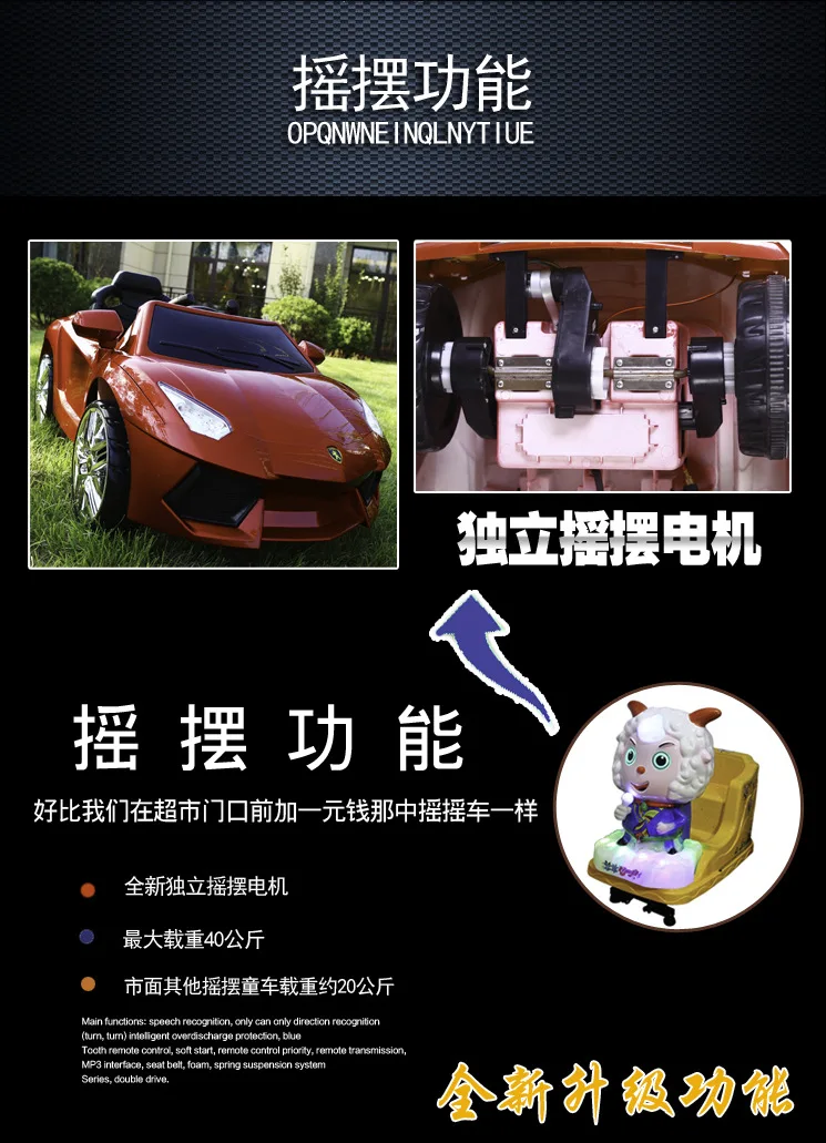 Детский Электрический игрушечный автомобиль для детей, четыре колеса, пульт дистанционного управления, Bluetooth, флеш-музыка, перезаряжаемая езда на радиоуправлении, автомобиль От 1 до 5 лет