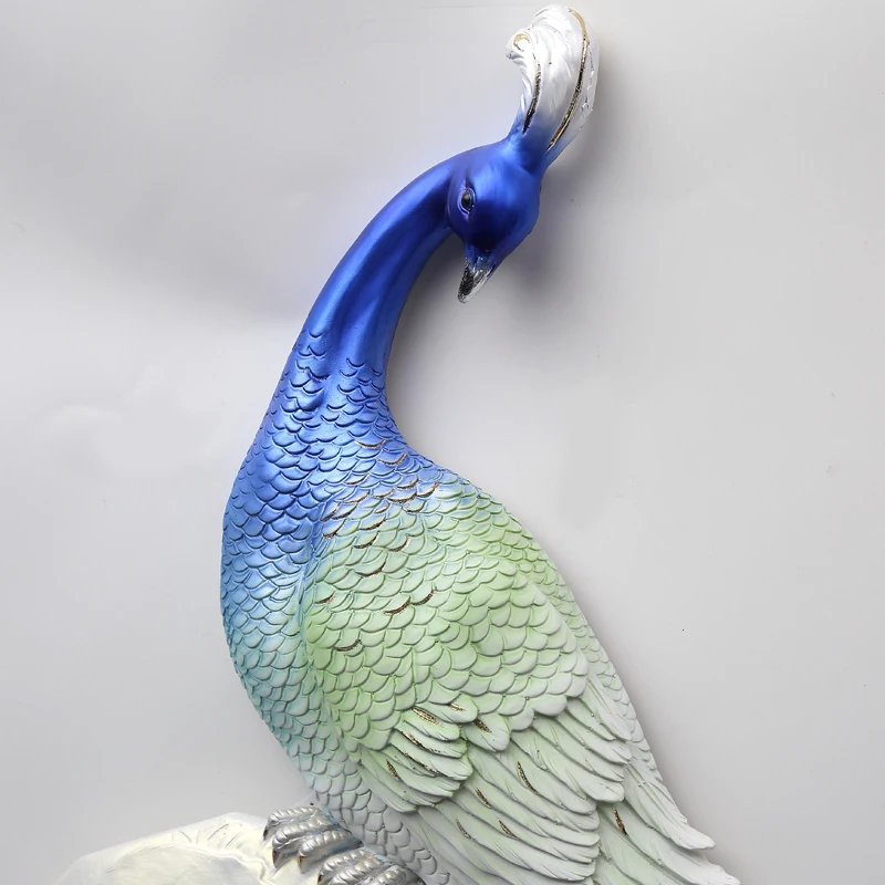 100% ручная роспись Павлин большие декоративные настенные часы наклейки домашние