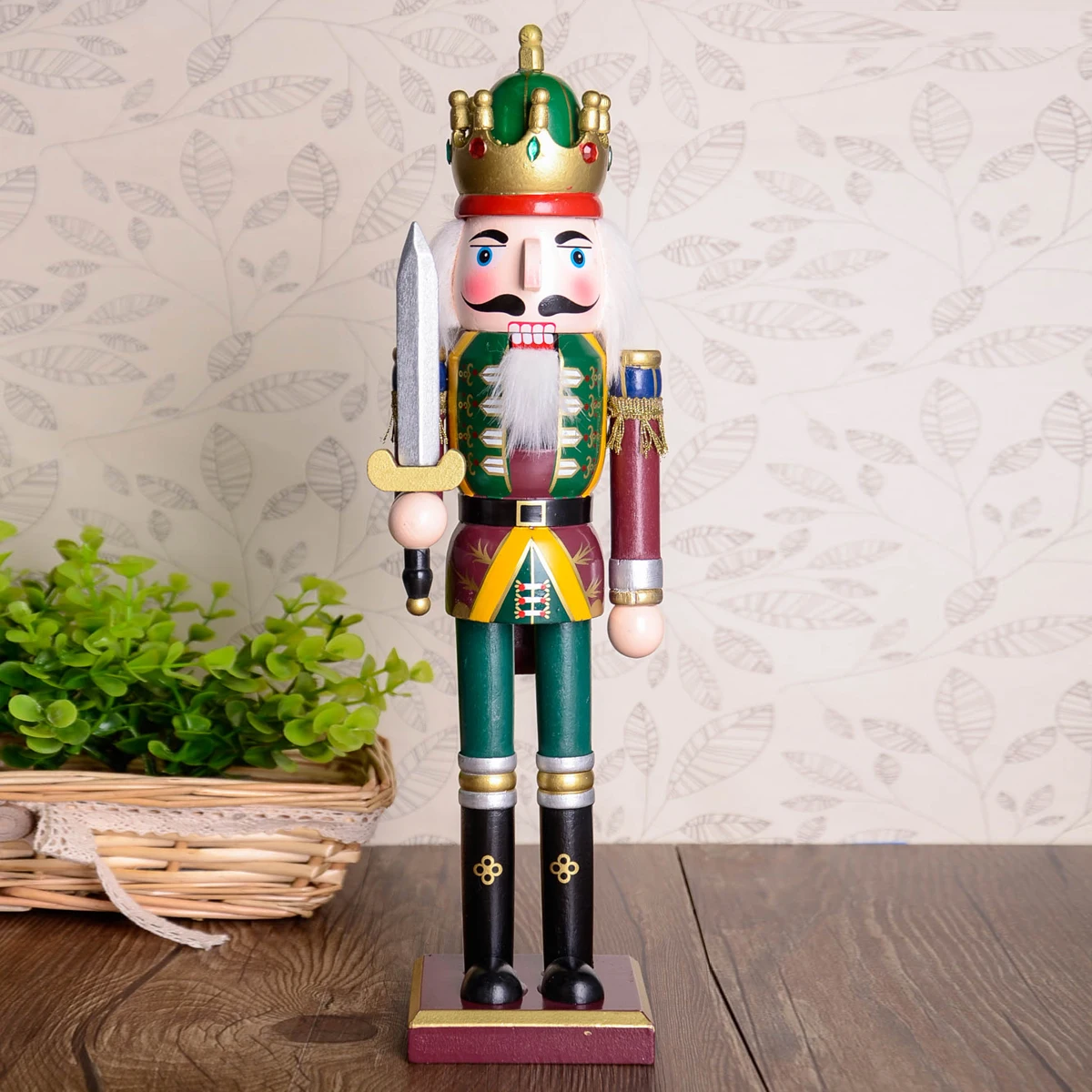 Sword 30 см винтажная кукольная игрушка ручной работы деревянная кукла Щелкунчик декоративные украшения на вечеринку рождественские подарки - Цвет: Sword