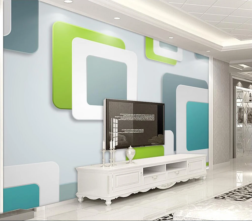 Пользовательские обои 3D квадратная Геометрическая спальня фоновая стена |