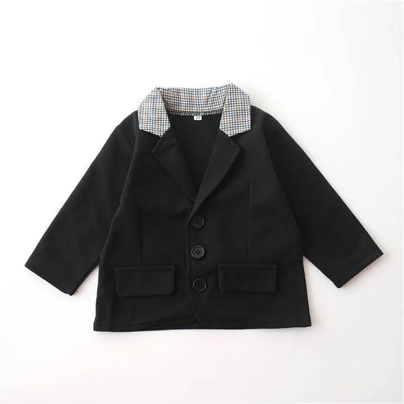 Новые для маленьких мальчиков 2 шт. Костюмы комплект Обувь черные наряды +