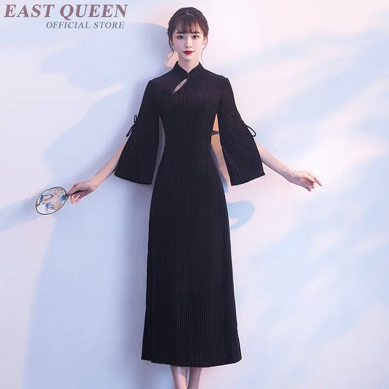 2018 традиционное китайское длинное платье qipao cheongsam Женская Весенняя туника с