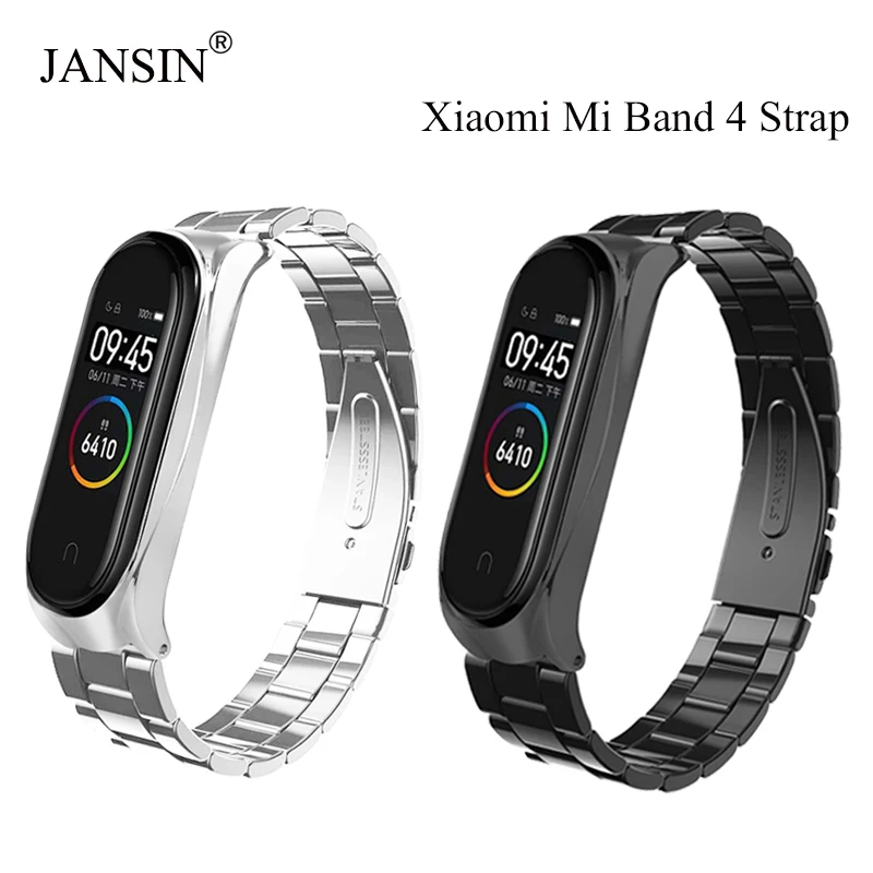 Браслет mi Band 4, металлический ремешок из нержавеющей стали для Xiaomi mi, ремешок 4, браслет mi Band 4, напульсники, регулируемые браслеты, аксессуары