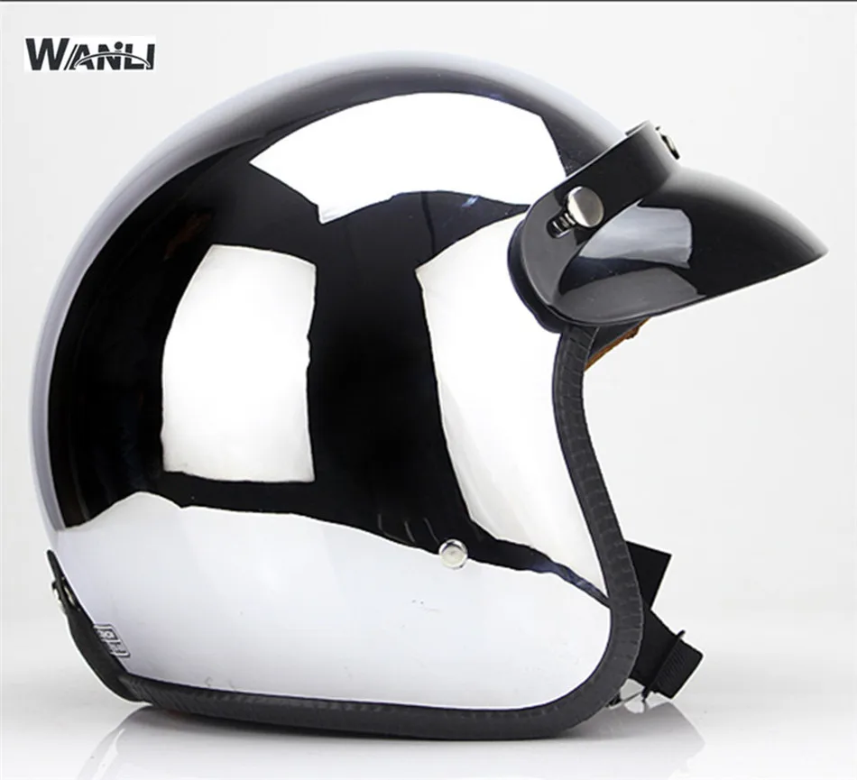 Free shipping new personalized fashion chrome cascos capacete motorcycle helmet 3/4 open face vintage scooter jet helmets