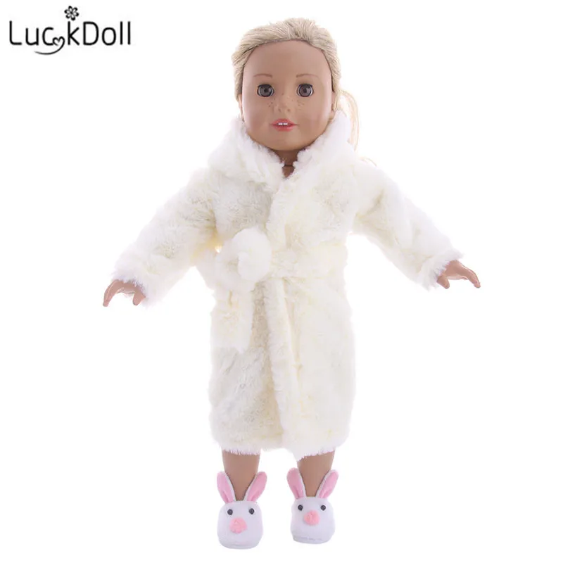 LUCKDOLL мягкие пижамы Ночная рубашка подходит 18 дюймов Американский 43 см Детские аксессуары для кукол, игрушки для девочек, поколение, подарок на день рождения