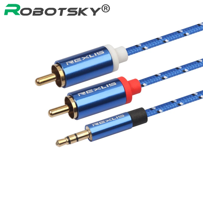 Кабель RCA со штекером 3 5 мм на 2 штекера для наушников Aux аудио разветвитель