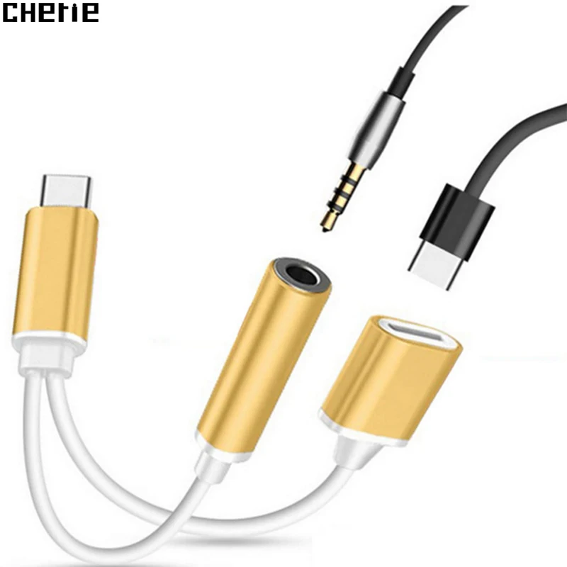 Адаптер для наушников Cherie USB Type C 3 5 мм аудиоразъем сплиттер 2 в 1 зарядка музыка
