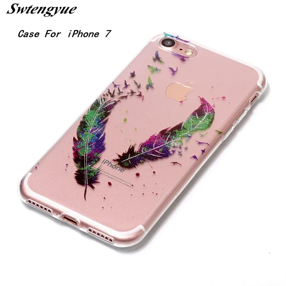 Прозрачный чехол для iPhone 7 ТПУ Материал и IMD процесс флэш Косметическая пудра узор