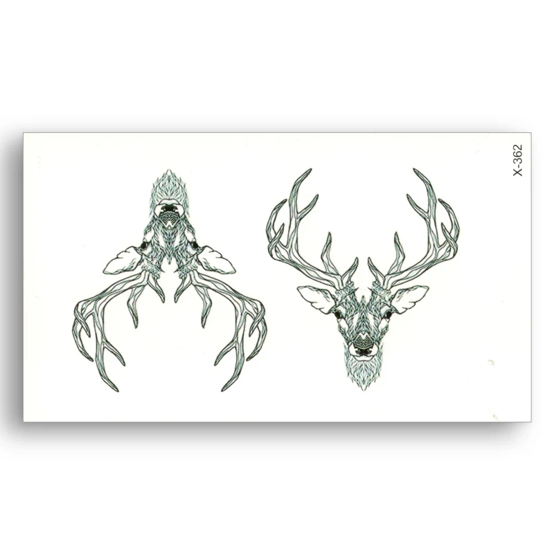 Fake temporary tattoo Water Transfer Deer head antlers Stickers Women Man beauty Body Art Cool Makeup Live of Song X362 | Красота и