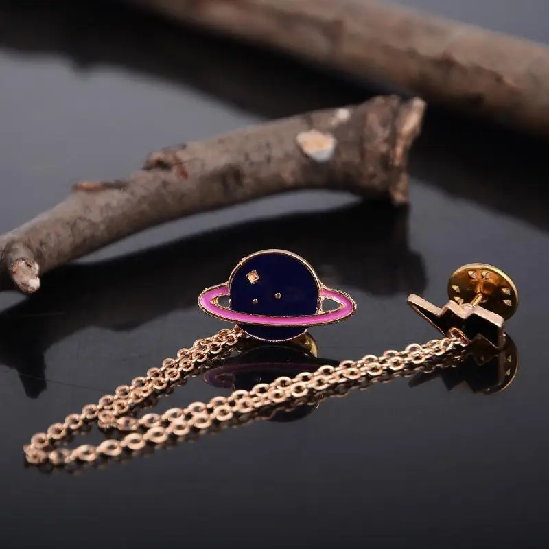 Хит продаж преувеличенный сплав модная креативная Saturn Planet длинная Брошь с