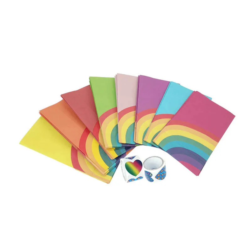 40 шт милый Радужный современный дизайн бумажный подарочный пакет для фестивалей