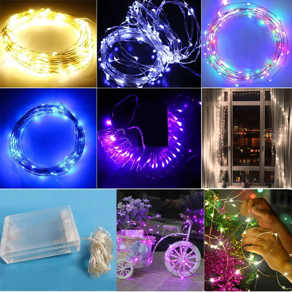 100 М Батареи АА Новогодние гирлянды Светодиодные Медной Проволоки Строка