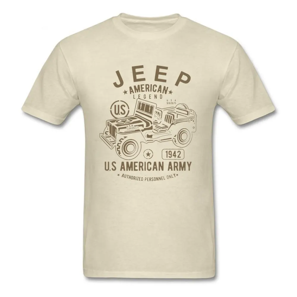 JEEP, Американская Легенда, армейская футболка, Лидер продаж, хлопковые мужские топы, футболка с автомобилем, Военный стиль, Бежевая Одежда, Винтажный дизайн, футболки - Цвет: Beige