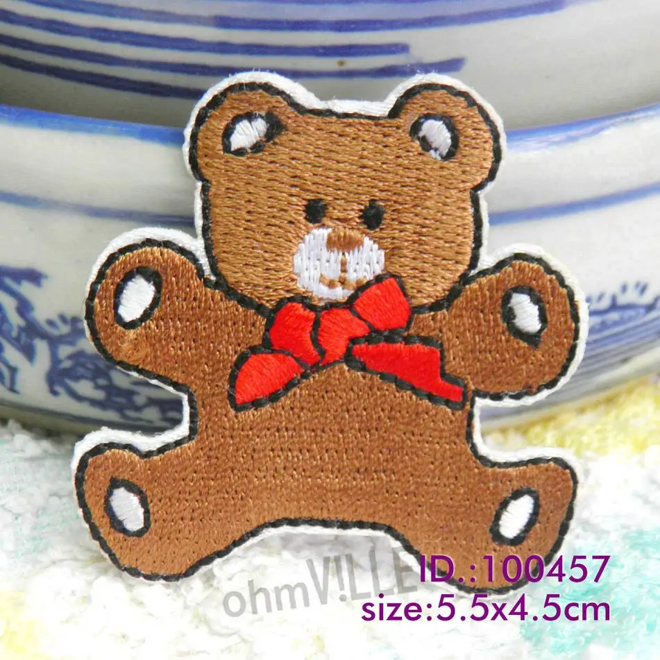 2016 настоящий 100457 галстук Медведь! Железные нашивки с вышивкой легко наносятся