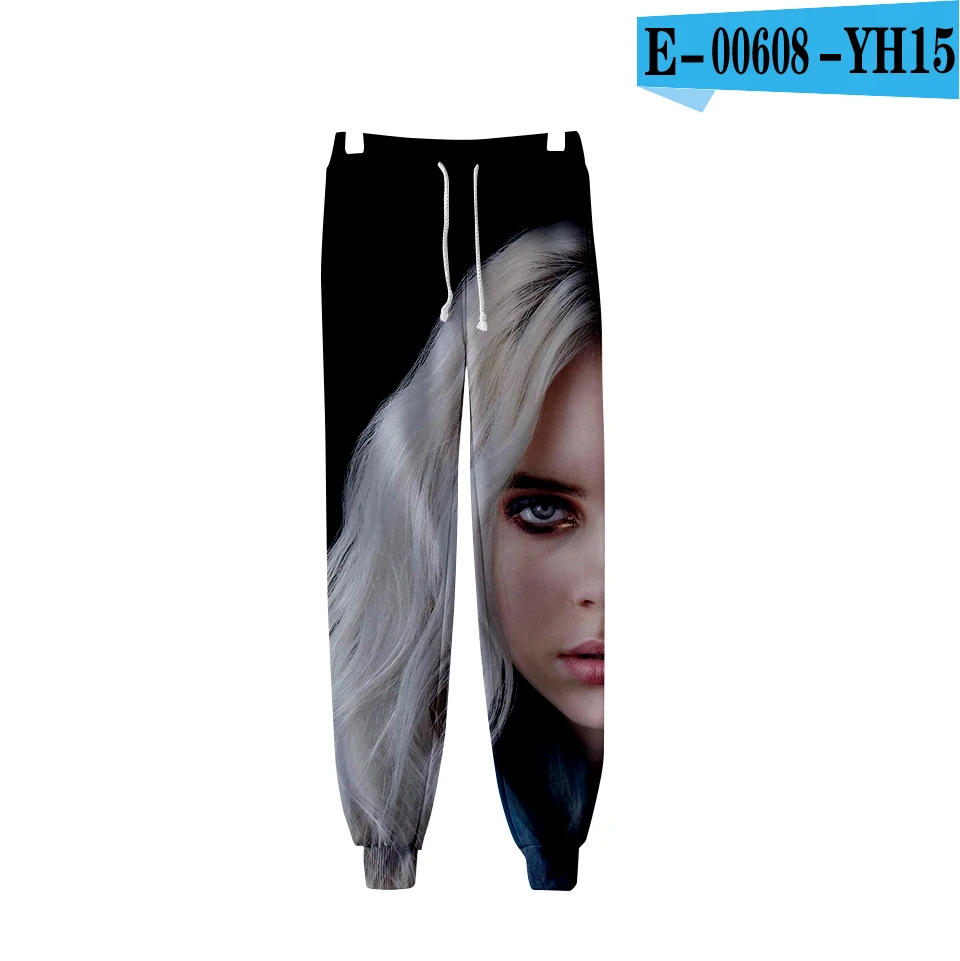 FADUN Tommee 3D Billie Eilish спортивные штаны с принтом модные повседневные штаны для бега теплые/мужские брюки тонкие Kpop мужские и женские брюки - Цвет: grey