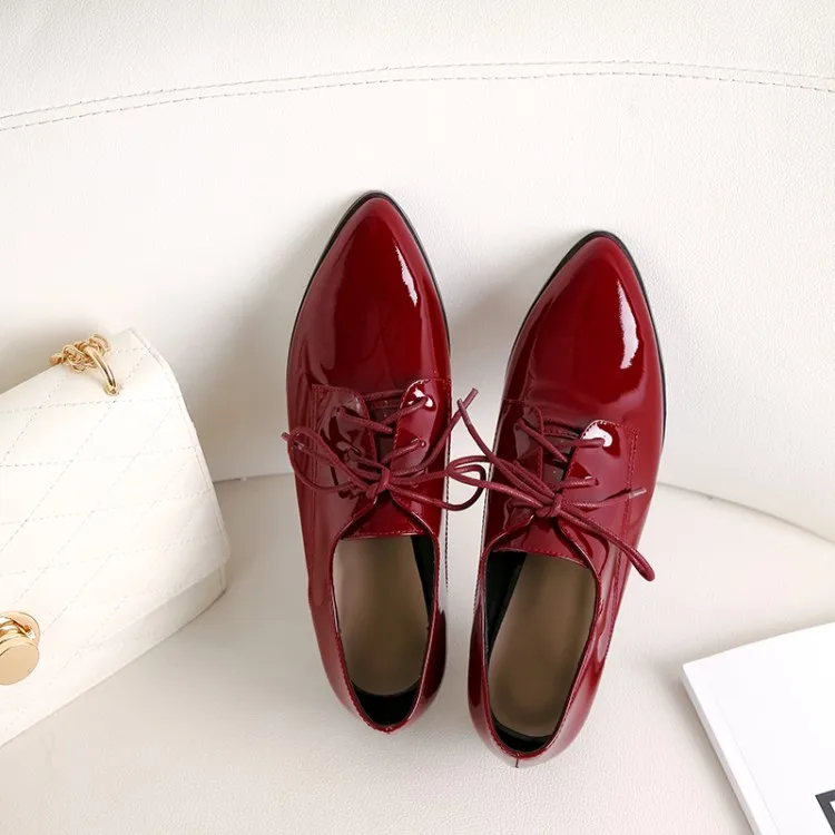 Женские туфли-лодочки из мягкой бычьей кожи MLJUESE винно-красные туфли на низком