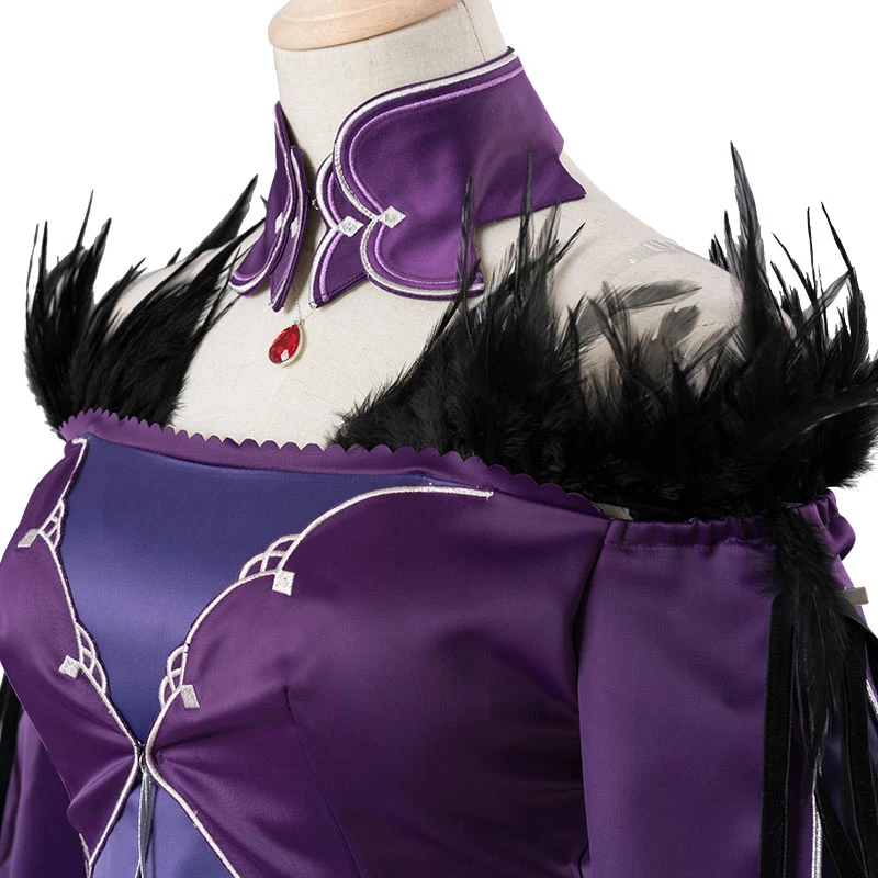 Fate Grand Order Scathach Косплей Костюм фиолетовое платье униформа костюмы для Хэллоуина