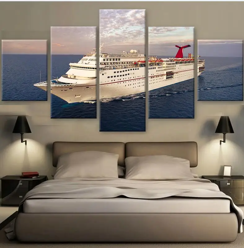 Без рамки 5 шт. роскошный круизный лайнер пейзаж холст Картина Современный