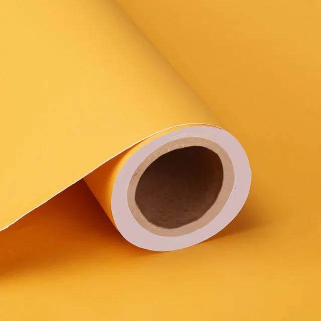yellow 60 см* 5 м Твердые матовые пвх DIY самоклеющиеся водонепроницаемые настенные бумажные наклейки на стену мебель ремонт ящик для гостиной декоративные - Цвет: yellow