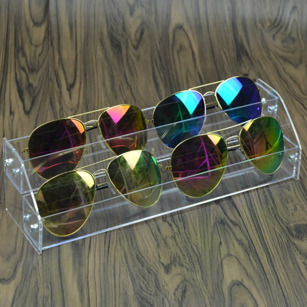 1 Pcs 2 Tiers Removable Nail Polish/Sunglasses Shelf Acrylic Clear Cosmetic Display Stand Rack Holder Women Makeup Organizer | Украшения и