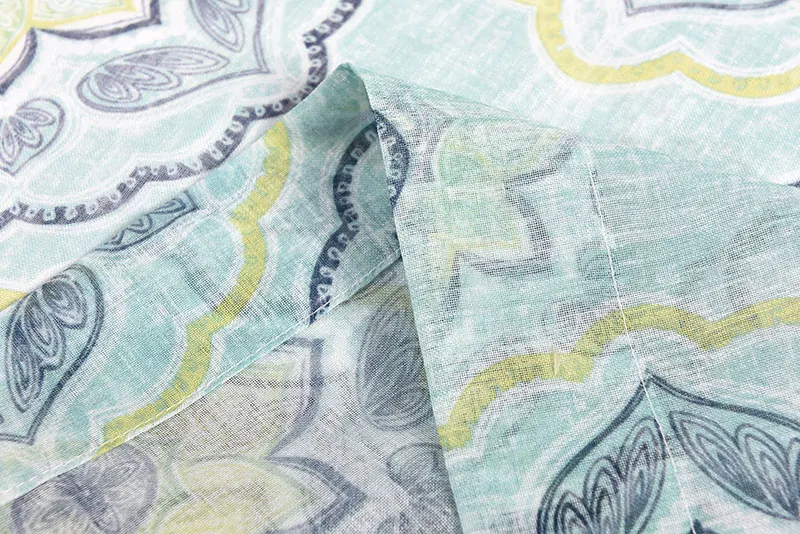 Однопанельные синие тюлевые шторы для гостиной, принтованные оконные обработки, классический стиль, цветочный узор, прозрачные шторы, занавески