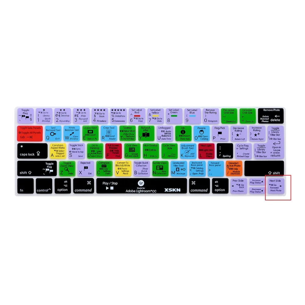Чехол XSKN для клавиатуры lighroom Classic/CC Touch Bar MacBook Pro 13 A1706 A1989 A2159 15 A1707 A1990|for macbook pro|for