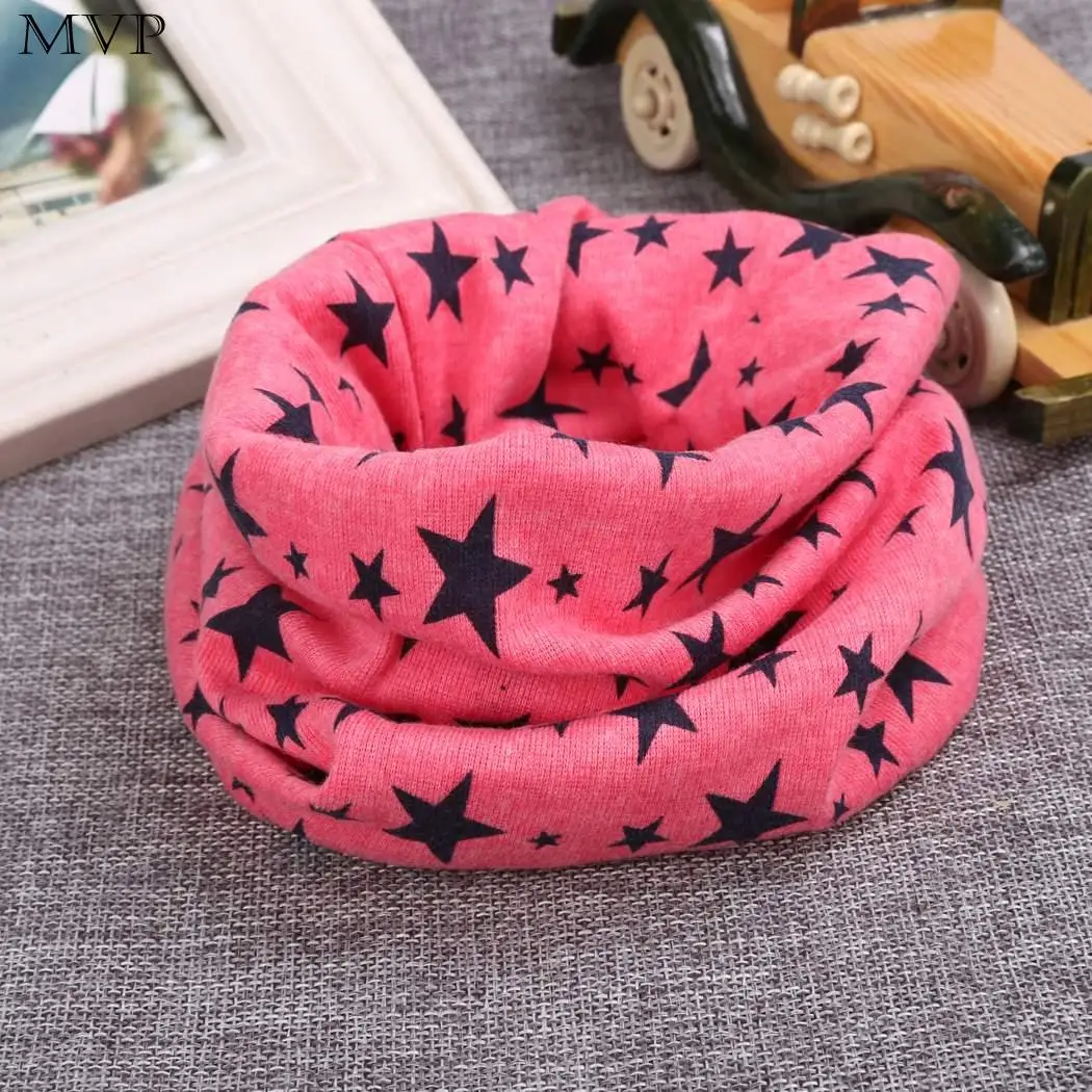 2018 детский хлопковый шарф с круглым вырезом милый теплый принтом Детские